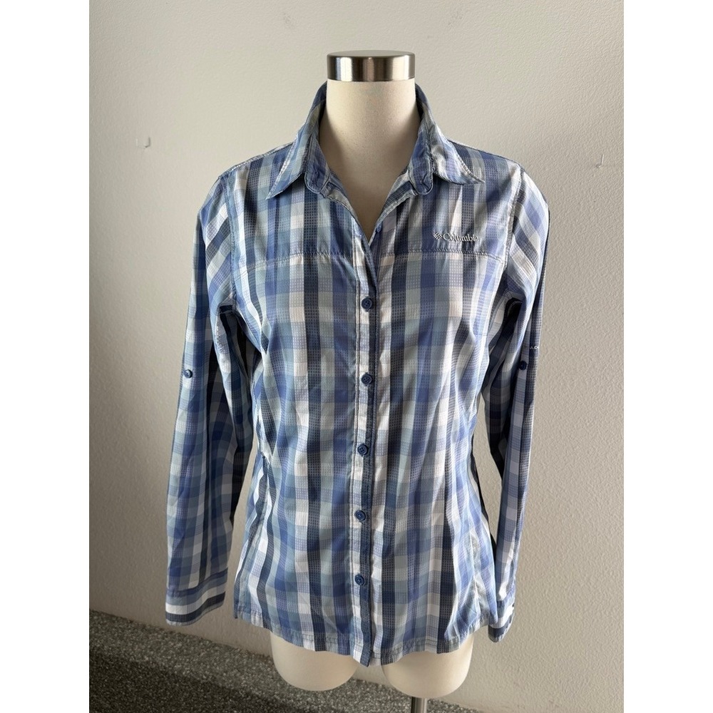 Columbia PFG Bahama II Womens Medium Long Sleeve Fishing Shirt Omni-Shade Plaid